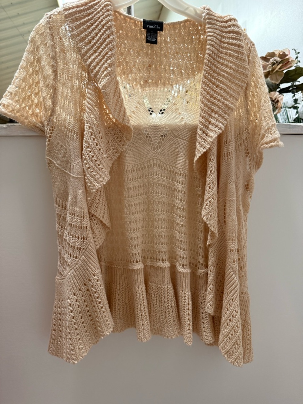 Crochet Top With Ruffled Front